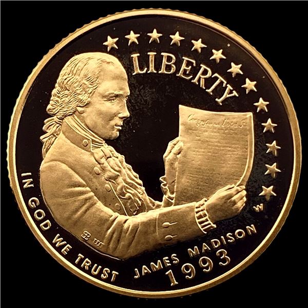 1993-W Gold $5 James Madison Commemorative SUPERB GEM BU