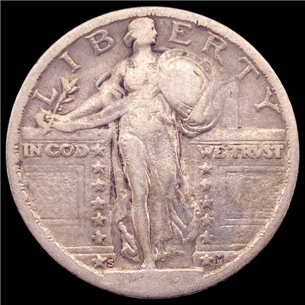 1927-S Silver Standing Liberty Quarter LIGHTLY CIRCULATED