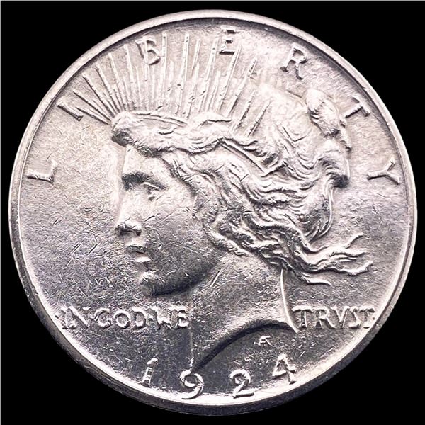 1924-S Silver Peace Dollar CHOICE AU