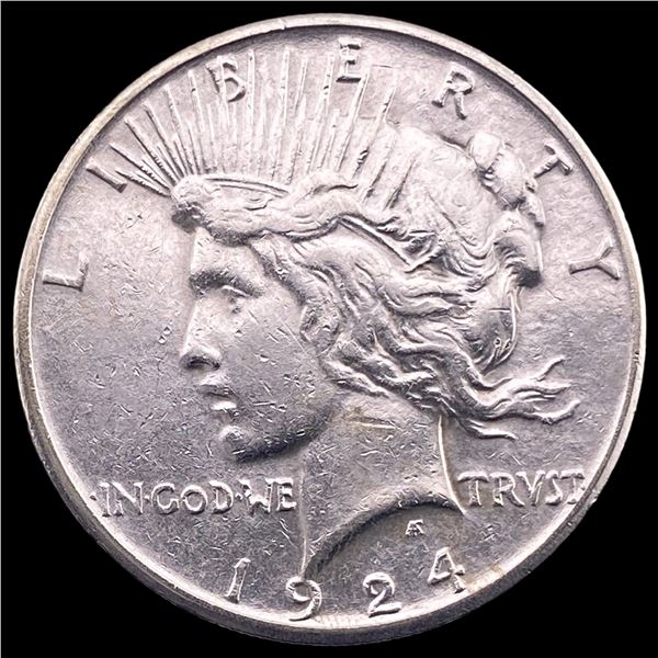 1924-S Silver Peace Dollar CHOICE AU