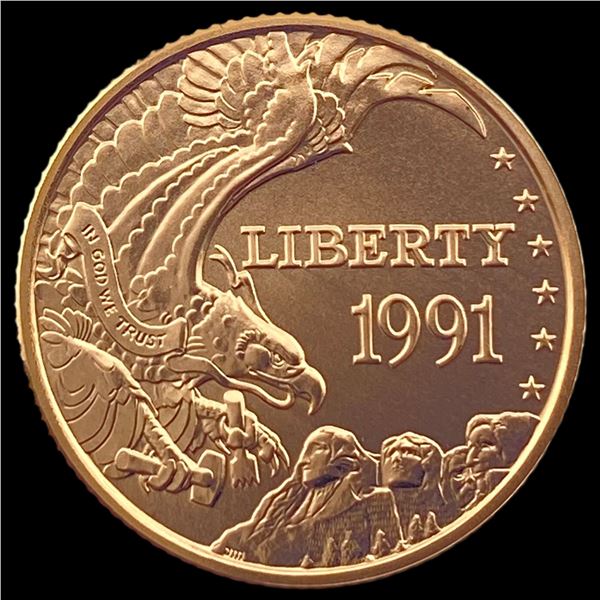 1991-W Gold $5 Mount Rushmore Commemorative SUPERB GEM BU