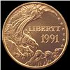Image 1 : 1991-W Gold $5 Mount Rushmore Commemorative SUPERB GEM BU