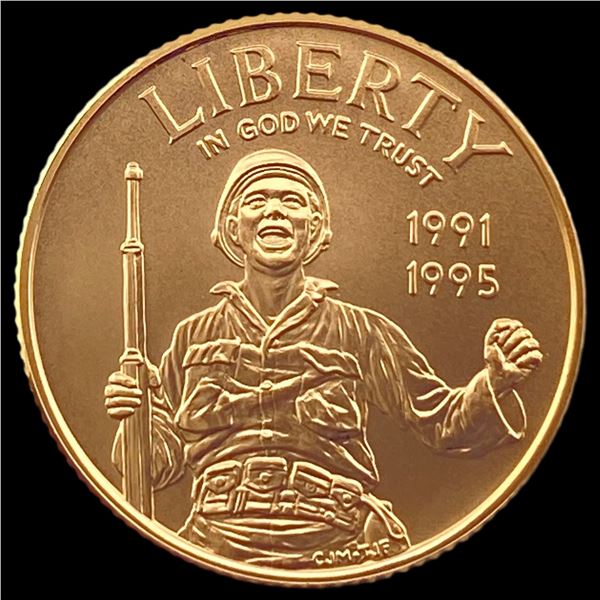 1993-W Gold $5 World War II Commemorative SUPERB GEM BU