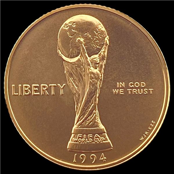 1994-W Gold $5 World Cup Commemorative SUPERB GEM BU