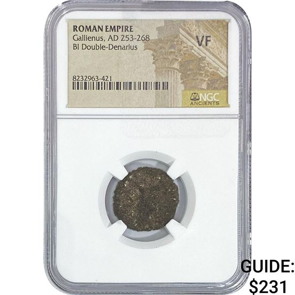 Roman Gallienus, AD 253-268 BI Double-Denarius NGC VF