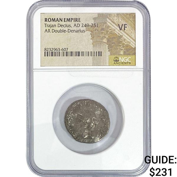Roman Trajan Decius, AD 249-251 AR Double-Denarius NGC VF