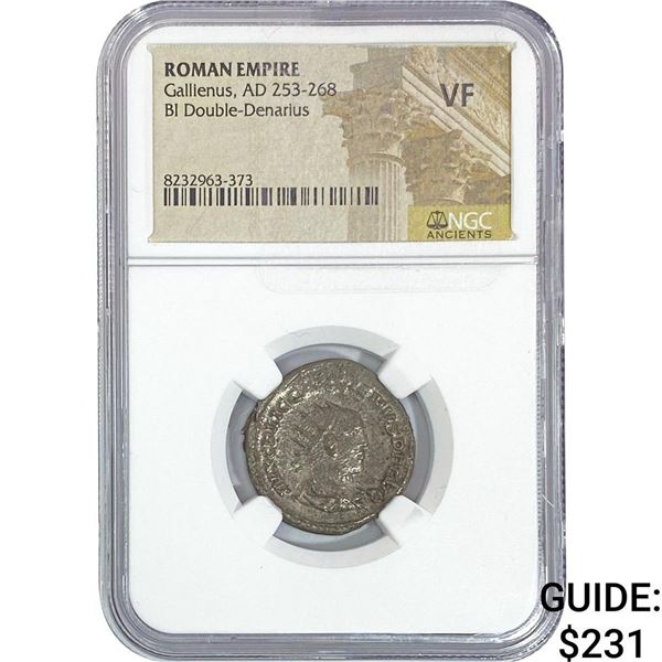 Roman Gallienus, AD 253-268 BI Double-Denarius NGC VF
