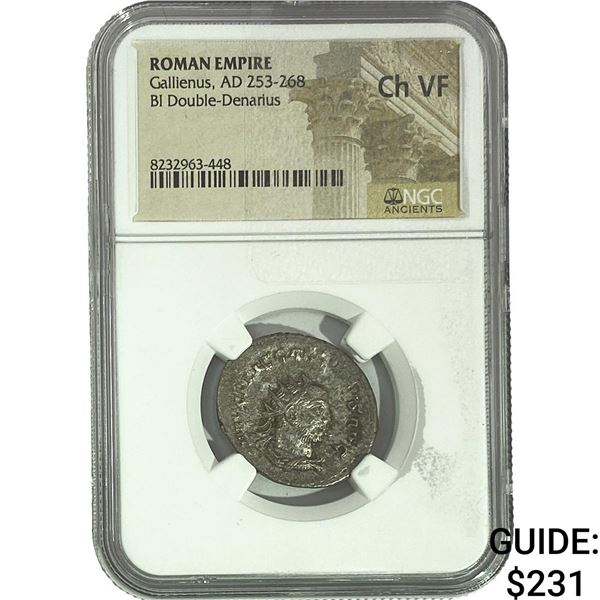 Roman Gallienus, AD 253-268 BI Double-Denarius NGC ChVF