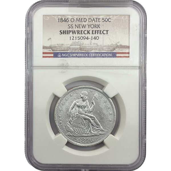1846-O Seated Liberty Half Dollar NGC Shipwreck