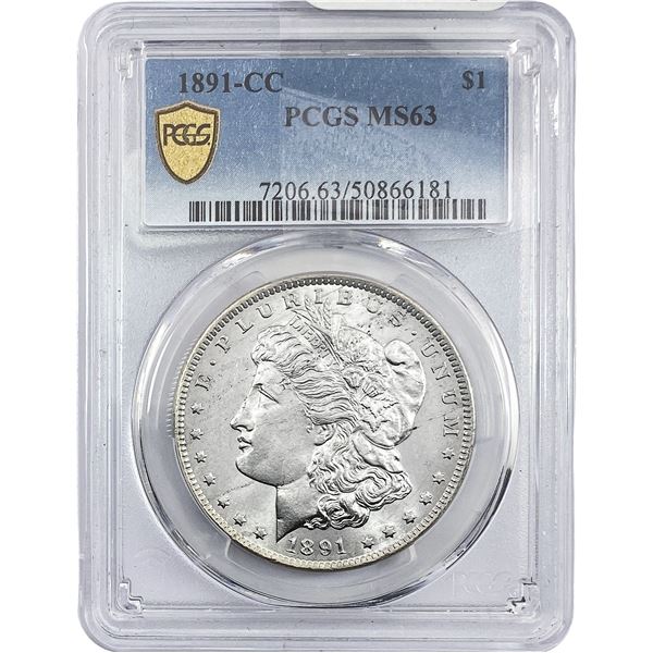 1891-CC Morgan Silver Dollar PCGS MS63