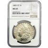 Image 1 : 1883-CC Morgan Silver Dollar NGC MS65