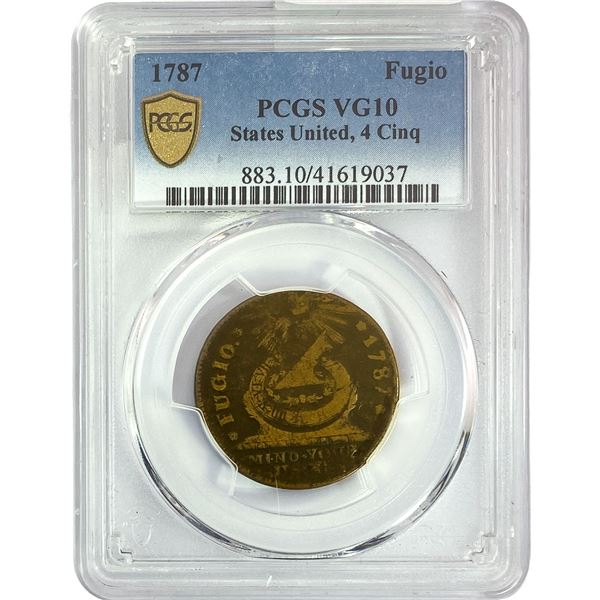 1787 Fugio Cent PCGS VG10 4 Cinq