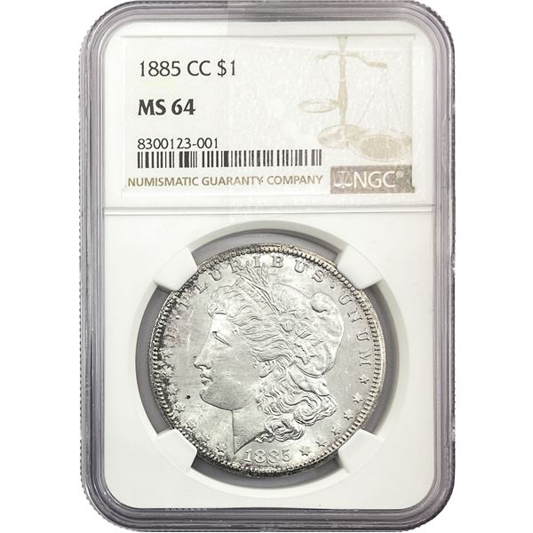 1885-CC Morgan Silver Dollar NGC MS64