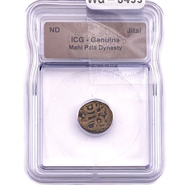 Mahi Pala Dynasty Copper Jital ICG Genuine