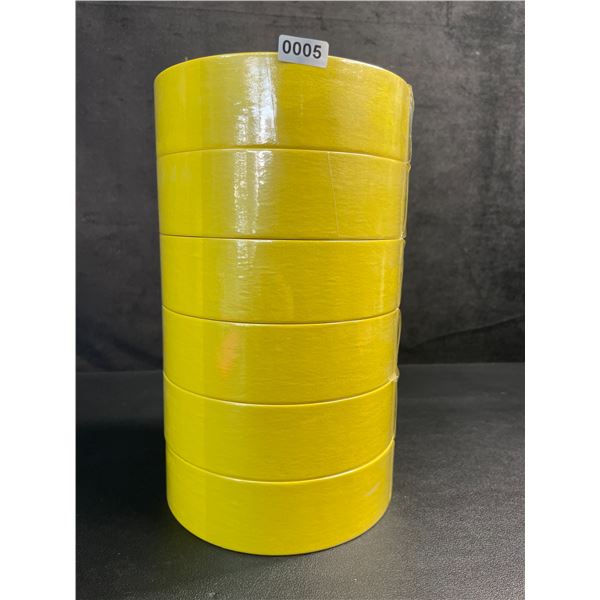6 Rolls of 3M Automotive Refinish Masking Tape - Yellow - New