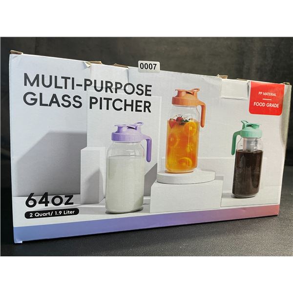 1 Multi-Purpose Cold Brew Coffee Maker/Multi-Purpose Glass Pitcher (1.9L Capacity) - New