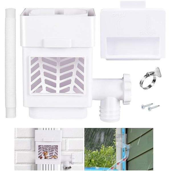1 Rain Barrel Diverter Kit - Rain Water Collector Downspout for Standard 2x3" or 3x4" Gutter Spouts