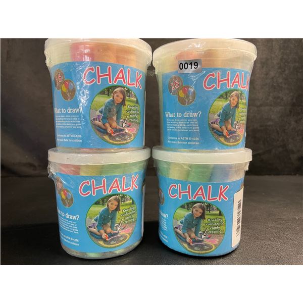 4 Tubs of Sidewalk Chalk - 16PCS Per Tub - New