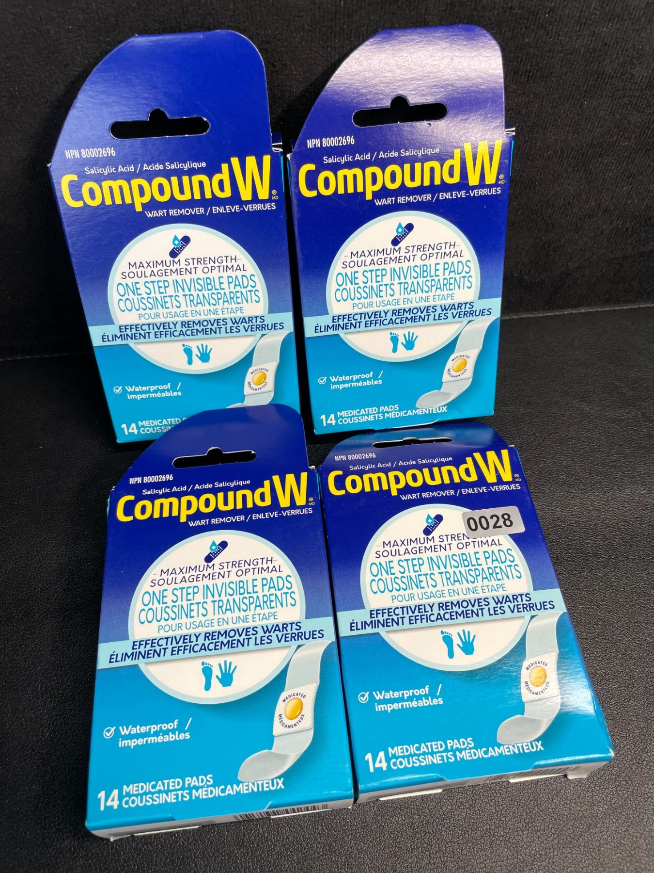 4 Boxes of CompoundW Maximum Strength Wart Remover (14 Medicated Pads ...