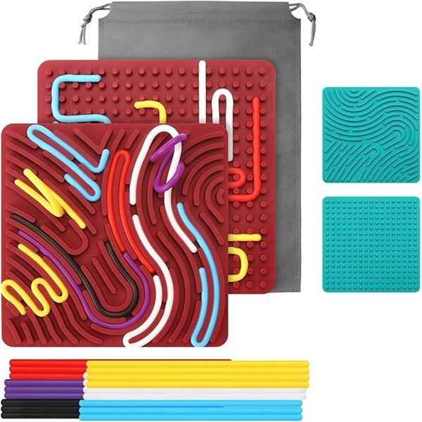 Sensory Activity Board Set for Kids - 7" x 7" for Anxiety/Stress Relief - New