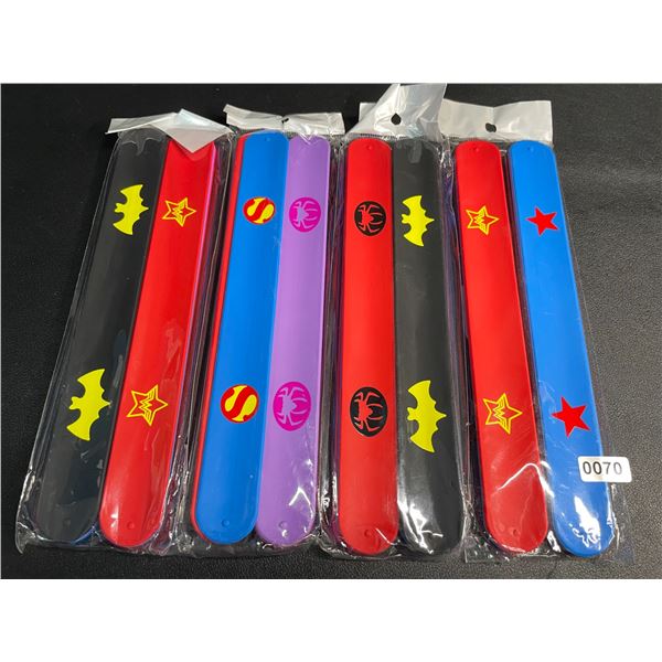 4-Packs of Superhero Snap Bracelets (9 Per Pack/36 Total) - New