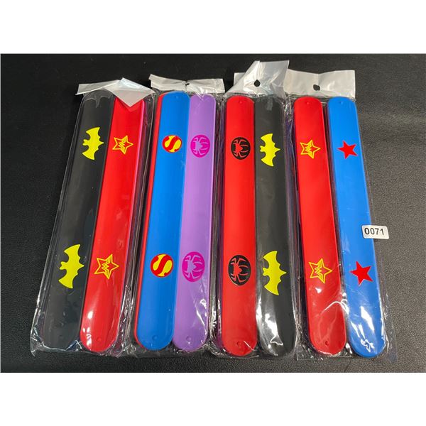 4-Packs of Superhero Snap Bracelets (9 Per Pack/36 Total) - New