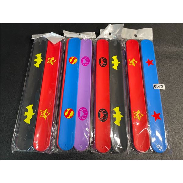 4-Packs of Superhero Snap Bracelets (9 Per Pack/36 Total) - New