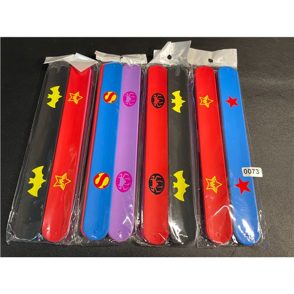4-Packs of Superhero Snap Bracelets (9 Per Pack/36 Total) - New