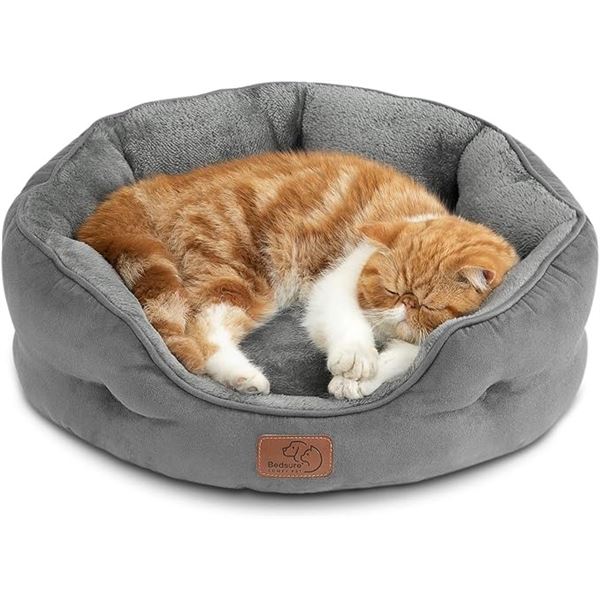Bedsure Ultra-Soft 20" Round Cushion Dog Bed - Grey - New Sealed!