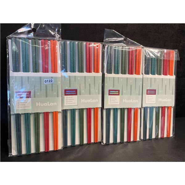 4 Packs of HuaLan Fiberglass Chopsticks - 5 Pairs Per Pack - Brand New