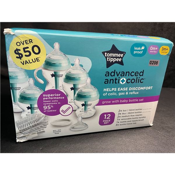 Tommee Tippee Advanced Anti+Colic 12PC Baby Bottle Set - Eases Colic/Gas/Reflux - New Sealed