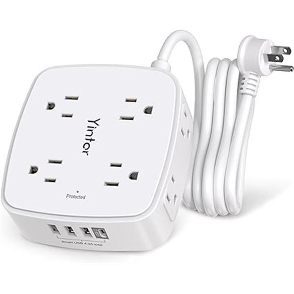 Yintor 8-Outlet Power Strip Bar/Power Cord with USB-C Port - New Sealed