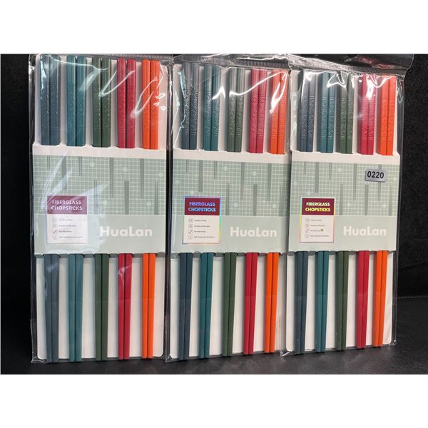 3 Packs of HuaLan Fiberglass Chopsticks - 5 Pairs Per Pack - Brand New