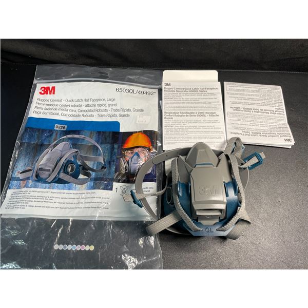 3M Rugged Comfort - Quick Latch Half Facepiece Reusable Respirator Face Mask - New