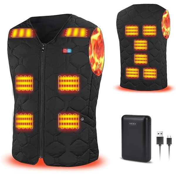 Rritzan Men's Heated Vest with Battery Pack (Size XXL) 3 Temp Levels - NEW SEALED!