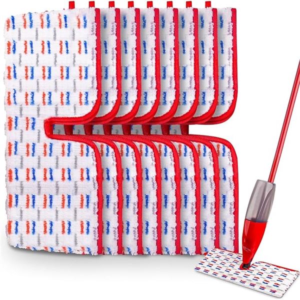 8-Pack of Microfiber Replacement Mop Pads for Vileda/Spray Mops - Reusable Design - New!