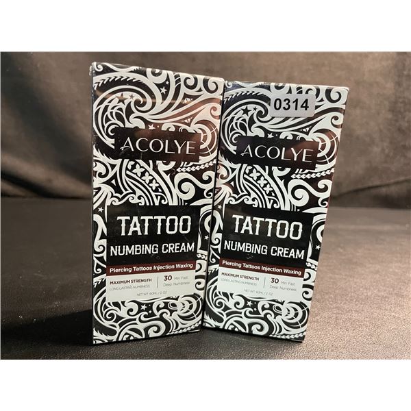 2 Boxes of Acolye Tattoo Numbing Creams - Max Strength/Long-Lasting Numbness (60ml) - New Sealed