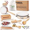Image 1 : Kids Wooden Musical Instrument Toy Set with Storage Bag - Education Musical Instrument Set - New