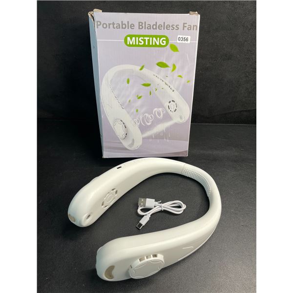 1 Wearable Portable Bladeless Misting/Cooling Neck Fan - Rechargeable Design - New
