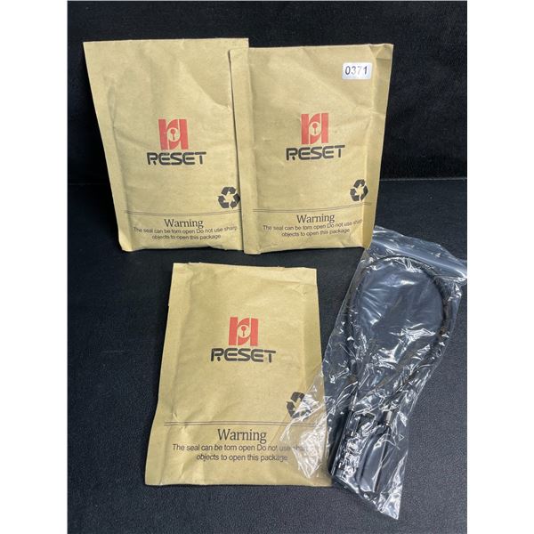 Lot of 3 RESET 4-Digit Combination Padlocks with 12" Cable - Brand New