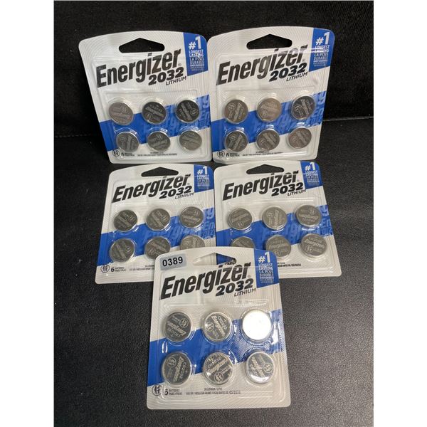 5 Packs of Energizer 2032 Batteries (6 Per Pack) - New Sealed!