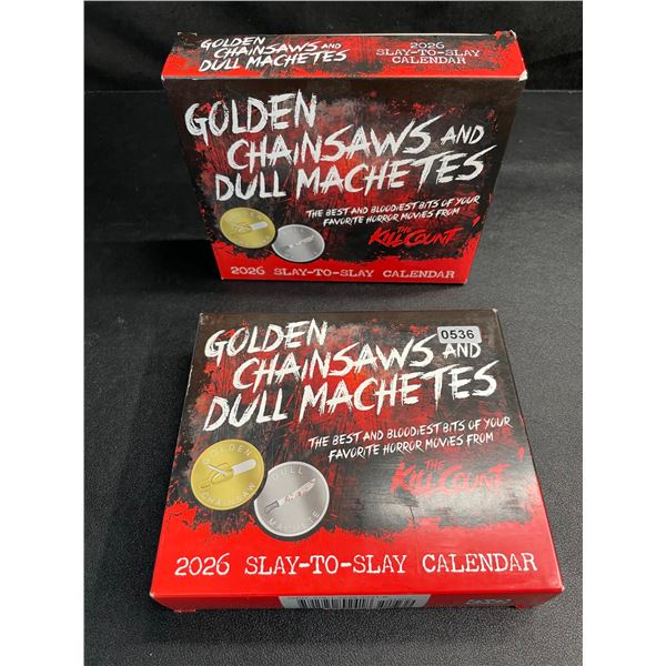 2 Golden Chainsaws and Dull Machetes 2026 Day to Day Calendars - New