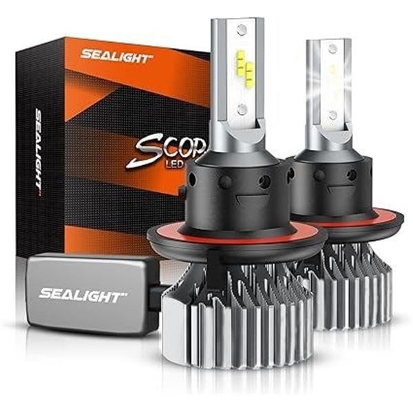 Sealight 2-Pack LED Super-Bright Headlights (H13/9008) 6000K LED Bulbs - New Sealed