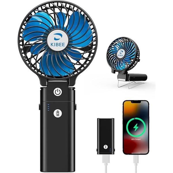 Kibee Mini Handheld Fan with 5200mAh Built-In Powerbank - New Sealed