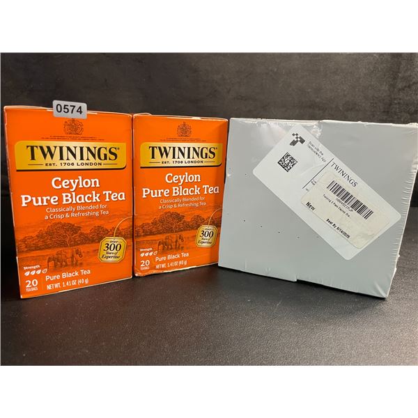 4 Boxes of Twinnings Ceylon Pure Black Tea Bags (20 Tea Bags Each) - New
