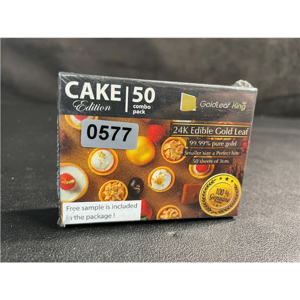 Goldleaf King 50-Combo Pack 24K Edible Gold Leaf (50 Sheets of 3cm) - New Sealed