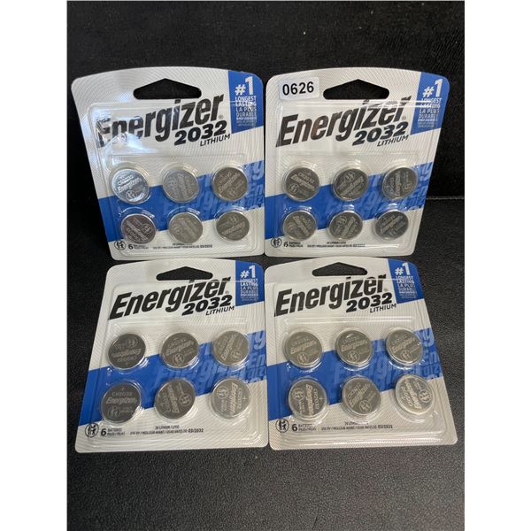 4 Packs of Energizer 2032 Batteries (6 Per Pack) - New Sealed!