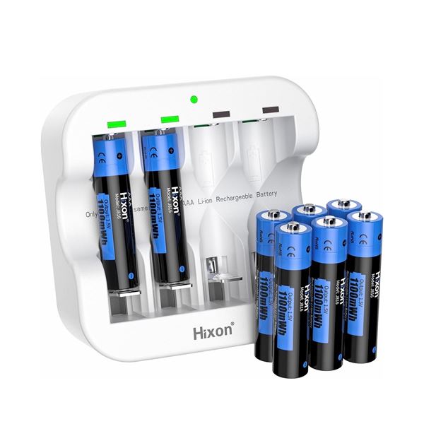 Hixon Blue Intelligent Battery Charger with x8 J818 AA Rechargeable 3500mWh Batteries - New