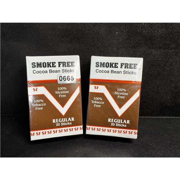 2 Packs of Smoke Free No Nicotine Cocoa Bean Sticks/Smokes - New