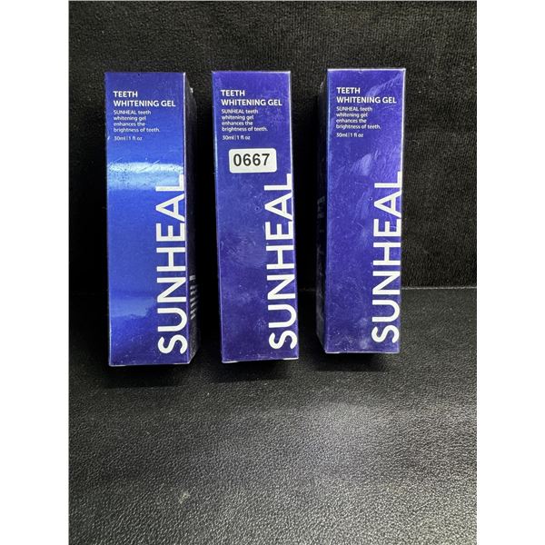 3 Boxes of SunHeal Teeth Whitening Gel Toothpaste - Helps Whiten and Brighten Teeth - New